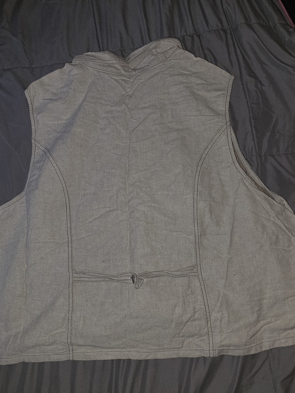 Bobbie Brooks Tan Sleeveless Button-Down Vest with Embroidered Collar - Picture 5 of 6